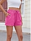 ieftine Bermude-Pentru femei chinez Pantaloni Scurți Modă Șic Stradă Scurt Talie Înaltă Simplu Buzunar Curea elastică Confortabil Απαλό Comfortabil Micro-elastic În aer liber Stradă Verde Gri Negru Alb Roz Vară Fit