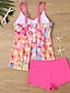 abordables Tankinis-Mujer Bañadores Tankini 2 piezas Pierna de niño Traje de baño Espalda al Aire Alta cintura Vacaciones Ropa de playa Cachemir Escote en Pico Sin Mangas Trajes de baño