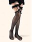 abordables Chaussettes pour femmes-bas résille sexy pour femme avec détails en dentelle et nœud – chaussettes hautes de style gothique pour cosplay, fêtes et tenues de lingerie