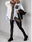 abordables Tops de Trabajo para Mujeres-Mujer Chaqueta casual Transpirable Cómodo Botones Bolsillo Casual Leopardo Vacaciones Calle Ropa Cotidiana Noche Botonadura Simple Regular Cuello Vuelto Ajuste regular Manga Larga Ropa de calle Azul