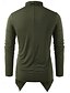 abordables camisetas basicas-Camiseta de manga larga con cuello redondo sólido de caballero retro para hombre, blusa informal suelta asimétrica punk, blusa verde militar