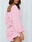 baratos Vestidos casuais brancos-Mulheres Minivestido Vestido branco Vestido A Line à moda Casual Manga lanterna Férias Diário Encontro Normal Tecido Manga Longa Decote Quadrado Preto Branco Rosa Vinho Verão Outono