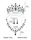 preiswerte Haarschmuck für Damen-funkelndes Diamant-Tiara-Kronen- und Halsketten-Set – vergoldeter Brautschmuck mit Ohrringen, perfekt für Hochzeiten, Festzüge und besondere Anlässe