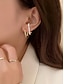 abordables Pendiente de mujer-Pendientes de aro geométricos dorados para mujer con detalles de diamantes de imitación: joyas modernas y elegantes para bodas, fiestas y eventos formales