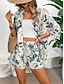 preiswerte Blazer &amp; Anzüge-Damen Anzüge Atmungsaktiv Komfortabel Quaste Bedruckt Brautkleider schlicht Blumen Urlaub Strasse Freizeitskleidung Ausgehen Öffnung vorne Standard ohne Kragen Regular Fit 3/4 Ärmel Oberbekleidung