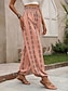 preiswerte weites Bein und hohe Taille-Damen Chinesisch Chino Pumphose Modisch Strassenmode In voller Länge Hoher Taillenbund Geometrisch Elastischer Bund Print Bequem Weich Komfortabel Mikro-elastisch Outdoor Strasse Blau Orange Sommer