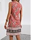preiswerte Ausgefallene Kleider-Damen Minikleid Casual kleid Boho Chic Kleider Tank-Top Kleid Boho-Kleid Böhmen Brautkleider schlicht Boho Urlaub Täglich Strand Lockere Passform Blumen Ärmellos Rundhalsausschnitt Rote Beige Sommer