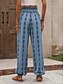 preiswerte weites Bein und hohe Taille-Damen Chinesisch Chino Pumphose Modisch Strassenmode In voller Länge Hoher Taillenbund Geometrisch Elastischer Bund Print Bequem Weich Komfortabel Mikro-elastisch Outdoor Strasse Blau Orange Sommer