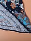 tanie Sukienki boho-Damskie Sukienka mini Codzienne sukienki Letnie sukienki Sukienka Boho Elegancja Elegancki Latarnia rękawem Urlop Codzienny Randka Regularny Kwiaty Krótki rękaw Kwadratowy dekolt Czarny Rumiany r
