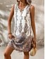 preiswerte Ausgefallene Kleider-Damen Minikleid Casual kleid Boho Chic Kleider Tank-Top Kleid Boho-Kleid Böhmen Brautkleider schlicht Boho Urlaub Täglich Strand Lockere Passform Blumen Ärmellos Rundhalsausschnitt Rote Beige Sommer