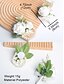 billige Damearmbånd-elegant hvit rose håndledd corsage og boutonniere sett - kunstig blomstertilbehør for bryllup, brudepiker og formelle arrangementer