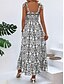 abordables Vestidos Florales Impresos-Mujer Vestido maxi Vestido informal Vestidos Boho Chic Vestido lencero Bohemia Estilo lindo Casual Vacaciones Diario Playa Holgado Floral Sin Mangas Con Tirantes Negro Azul Piscina Verano