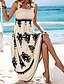 preiswerte Ausgefallene Kleider-Damen kleid lang Casual kleid A Linie Kleid Sommerkleid Boho-Kleid Böhmen Hawaiianisch Stilvoll Urlaub Täglich Verabredung Regular Fit Graphic Ärmellos Quadratischer Ausschnitt Schwarz Rosa Rote Grün