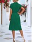abordables Robe Simple-Femme Robe mi-longue Robe chemise Robe casual Robe Trapèze mode Grande occasion Travail du quotidien Standard Plein Manche Courte Col de Chemise Rose Claire Vert Eté Printemps