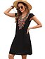 tanie Sukienki boho-Walentynki Damskie Normalny Sukienka mini Sukienki w stylu boho Sukienka A line Sukienka Boho Bohema Elegancki Klasyczny Krótki kimonowy Zimne ramię Urlop Impreza Codzienny Dopasowana Geometryczny