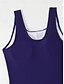 billiga One-piece-baddräkter-Dam Badkläder En bit Monokini Baddräkt Öppen rygg Magkontroll Hög midja Smal Semester Standkläder Geometrisk U-hals Ärmlös Baddräkter