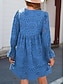 preiswerte Weiße Spitzenkleider-Damen Maxikleid Freizeitkleid Baumwolle Maxikleid Basic Casual Urlaub Alltag Regular Fit einfarbig Kurzarm V-Ausschnitt Blau Grün Sommer