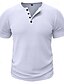 ieftine Tricou casual Henley-Bărbați Tricou Cămașă Henley Cămașă musculară Tricou din tricot cu nervuri Tee Top Mânecă scurtă Simplu Modă Designer De Bază Henley Vacanță Stradă Ieșire Vară Alb Tricou Henley