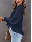 abordables Hauts de Travail pour Femmes-Femmes Chemise Chemisier Couleur Unie Élégant Occasionnel manche longue Col de chemise Hauts Réguliers Quotidien Boutons Noir Blanche bleu marine Bleu Poudré Violet Été Printemps