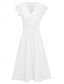 preiswerte Weiße Spitzenkleider-Damen Midikleid Weißes Kleid Casual kleid A Linie Kleid Stilvoll Basic Brautkleider schlicht Urlaub Täglich Regular Fit Glatt Ärmellos V Ausschnitt Weiß Grün Sommer Frühling