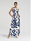 abordables robe décontractée imprimée-Femme Robe casual Robe ample Noir Blanche Sans Manches Botanique Floral Imprimer Ample Printemps été Tour Casual Quotidien Décontractées Vacances S M L