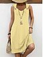 abordables Vestidos de encaje blanco-Mujer vestido largo vestido largo Vestido informal Vestido de una línea Elegante Casual Vacaciones Diario Cita Ajuste regular Plano Sin Mangas Cuello Barco Blanco Verano Primavera