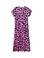 levne Šaty umění a designu-Dámské maxi šaty sundress shift šaty letní šaty streetwear sexy spadlý rukáv dovolená párty prázdniny regular fit leopardí krátký rukáv V výstřih růžové modré khaki léto jaro