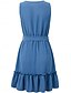 preiswerte Einfaches Kleid-Damen Mini Kleid A-Linie Kleid Sommerkleid Einfarbig Off-Shoulder Kleid Basic Lässig Urlaub Täglich Reguläre Passform Grafik Ärmellos V-Ausschnitt Schwarz Blau Grün Sommer