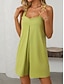 cheap Rompers-Women's Normal Romper Active Solid Color Sleeveless V Neck Pocket Vacation Daily Regular Fit Black Green Summer