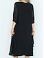 preiswerte Chiffonkleider-Damen Langes Kleid Maxikleid Freizeitkleid Cocktailkleid Kleid für Hochzeitsgäste Chiffonkleid Elegant Stilvoll Arbeit Täglich Verlobung Lässiger Schnitt Einfach Dreiviertelarm Rundhalsausschnitt