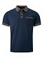 ieftine Polo clasic pentru bărbați-Bărbați Polo de afaceri Cămașă de golf Afaceri Casual Rever Clasic Manșon scurt Bloc Culoare Dungi Nasturi Vară Primăvara &amp; toamnă Negru Roșu-aprins Bleumarin Gri Polo de afaceri