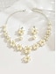 abordables Collier pour femme-ensemble de bijoux pour femmes en fausses perles et strass – collier et boucles d&#039;oreilles élégants pour mariages, fêtes et occasions spéciales