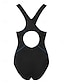 billiga One-piece-baddräkter-Dam Badkläder En bit Monokini Baddräkt Öppen rygg Magkontroll Hög midja Smal Semester Standkläder Geometrisk U-hals Ärmlös Baddräkter