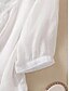 preiswerte Hemden-Damen Hemd Bluse Baumwoll-Leinen-Hemden Einfarbig Basic Lässig Dreiviertelarm Rundhalsausschnitt Normale Oberteile Täglich Bestickt Weiß Rosa Blau Khaki Sommer Frühling
