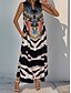 preiswerte Ausgefallene Kleider-Damen Maxidress Casual kleid Boho Chic Kleider Tank-Top Kleid Boho-Kleid Böhmen Brautkleider schlicht Boho Urlaub Täglich Strand Lockere Passform Blumen Ärmellos Gekerbter Hals Schwarz Sommer