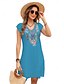 baratos Vestidos Estilo Boho-Dia dos Namorados Mulheres Normal Minivestido Vestidos Boho Chic Vestido A Line Vestido Boho Boêmia à moda Clássico Concha Ombro frio Férias Festa Diário Forma Assenta Geométrica Tecido Sem Manga
