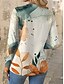 ieftine tricou floral-Pentru femei Tricou Floral Grafic Casual Manșon Lung Stil Nautic Topuri obișnuite Zilnic Imprimeu Galben Primăvară Toamnă