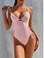 ieftine O piesă-Pentru femei Costume de Baie O bucată Costum de baie Fără Spate Controlul abdomenului Talie Înaltă Zvelt Vacanță Costum de plajă Culoare solidă În V Fără manșon Costume de baie