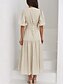 cheap Work Dresses-Women&#039;s Maxi Dress Casual Dress Swing Dress Basic Casual Vacation Daily Regular Fit Plain Short Sleeve V Neck Black Green Apricot Light Blue Summer