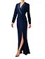 economico Lunghezza del pavimento-Abito Blazer Mermaide  Tromba Abito da Sera Abito Smoking Festa Serale Black Tie Gala Lunghezza A Terra Maniche Lunghe Collo a V Mercoledì Famiglia Addams Cotone Misto Schienale a Scala con Bottoni
