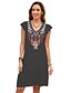 baratos Vestidos Estilo Boho-Dia dos Namorados Mulheres Normal Minivestido Vestidos Boho Chic Vestido A Line Vestido Boho Boêmia à moda Clássico Concha Ombro frio Férias Festa Diário Forma Assenta Geométrica Tecido Sem Manga
