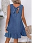 abordables Robe Simple-Robe Mini Femme Robe Off The Shoulder Décontractée Extérieure Coupe Régulière Graphique Sans Manches Col Rond Bleu Fuchsia Vert Abricot Été