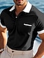 billige Herre Klassisk Polo-Herre Golf skjorte Piké poloskjorter Avslappet Ferie Knaphul Kortermet Ferie Mote عادي Klassisk Sommer Vår Normal Hvit Burgunder Navyblå Grå Lyseblå Golf skjorte