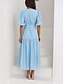 cheap Work Dresses-Women&#039;s Maxi Dress Casual Dress Swing Dress Basic Casual Vacation Daily Regular Fit Plain Short Sleeve V Neck Black Green Apricot Light Blue Summer