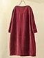 economico Vestiti-Per donna Taglie Forti Mini Abito Abiti ispirati al lino Vestito Casual Casual Quotidiano Vestibilità aderente Manica 3/4 Girocollo Nero Rosso arrugginito Rosso Blu Primavera Autunno