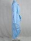 baratos Vestido Simples-Mulheres Vestido Longo Vestido Maxi Camisetão Vestido casual Vestido de verão à moda Casual Férias Diário Encontro Normal Bloco de cor Manga Longa Lapela Branco Amarelo Azul Céu cáqui Verão Primavera