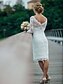 voordelige Kleine Witte Jurken-Betrokkenheid Kleine Afstuderen Witte Jurken Bruidsjurken Sheath  Kolom Off Shoulder Lange Mouwen Korte  Mini Satijnen Bruidsjurken Met Effen Kleur