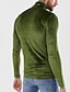 abordables t-shirts de base-Homme T-shirt T-shirt en velours Chemise à Manches Longues manche longue Col roulé Printemps &amp; Automne Uni Mode Designer Basique Velours Vacances Rue Sortir Noir Rouge Vert T-shirt haut de gamme pour