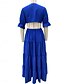 economico Abiti da festa-Per donna Vestito maxi Vestito da festa Abito linea A Elegante Moda Informale Manica svasata Feste Appuntamento Standard Liscio Manica lunga A V Rosso Blu Primavera Autunno Inverno