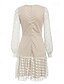 economico Abiti in pizzo bianco-Per donna Mini abito Abito di pizzo Abito casual Abito linea A Abito estivo Moda Informale Da mare Giornaliero Appuntamento Standard Liscio Manica lunga Girocollo Bianco Estate